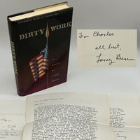 Signed Dirty Work Larry Brown with Letter to Reviewer 1989 First Edition HC Good