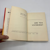 Are You Listening? (1957) Ralph Nichols & Leonard Stevens Hardcover DJ Good