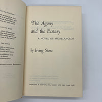 Signed Irving Stone The Agony And The Ecstasy 1961 HC DJ "To Fellow Artist" Good