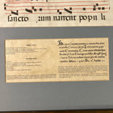 1489 Illuminated Vellum Manuscript Antiphon Leaf 2-Sided Large Framed Provenance