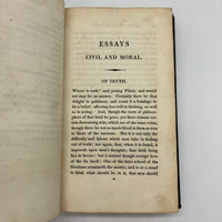 Essays Moral Economical & Political 1819 Francis Bacon Cloth Hardcover Very Good