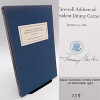 Signed Jimmy Carter Farewell Address 1981 Palaemon Press Limited Edition 139/300