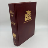 The Open Bible Expanded Edition 462 NKJV 1985 Nelson Leather HC Large Print Good