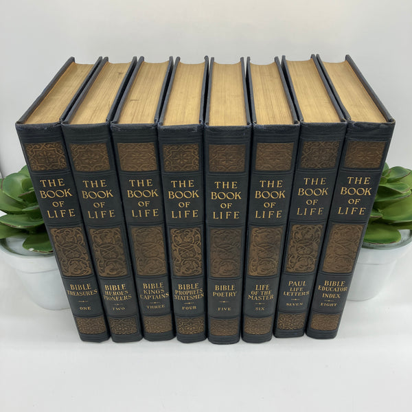 The Book of Life 8 Vol Set 1925 Newton Hall Irving Wood 3rd Ed Leather Very Good