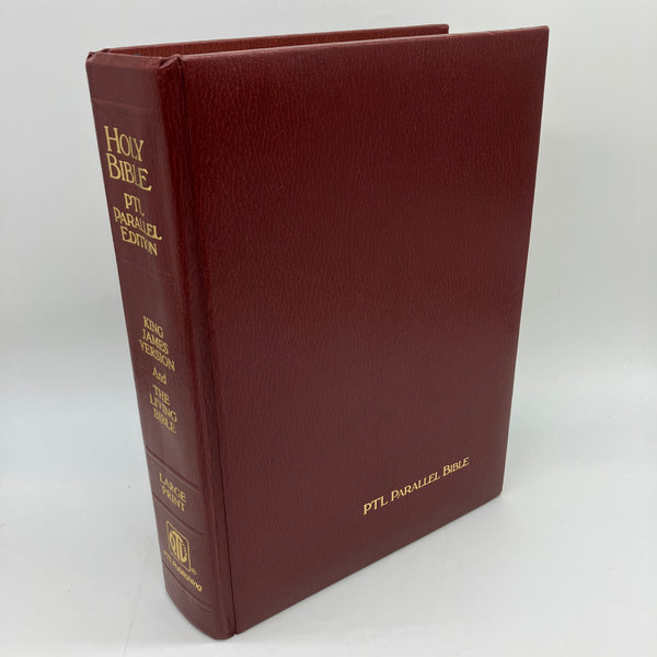 PTL Parallel Edition Holy Bible KJV Living Bible (1983) Leather HC Large Print