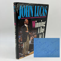 Signed John Lucas Winning a Day at a Time 1994 Hardcover Dust Jacket Good