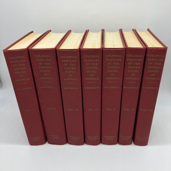 Colonial Families of the United States of America 7 Volume Set HC 1966 Mackenzie