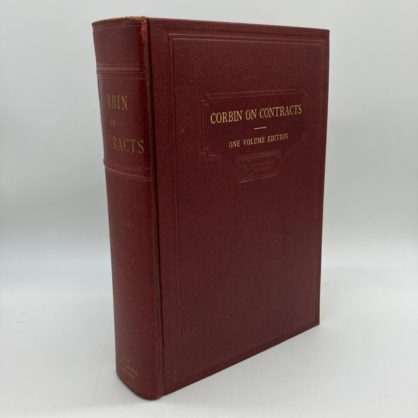 Corbin on Contracts One Volume Edition 1952 Arthur Linton Corbin West Publishing