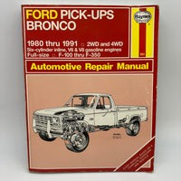 Ford Pick-Ups Bronco 1980-1991 F100 F350 Haynes Automotive Repair Manual PB Good