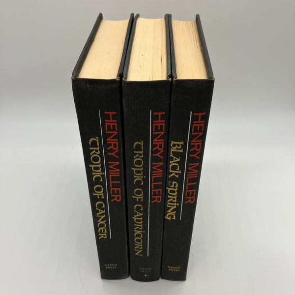 3 Lot Henry Miller 1961-63 Tropic of Cancer Capricorn Black Spring Grove Set VG