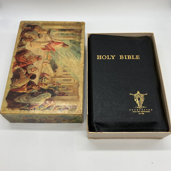 Holy Bible KJV 1947 Spencer Press Large Type Leather Indexed Red Letter Box Good