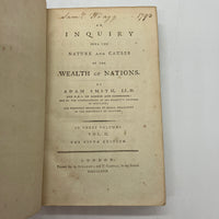 An Inquiry Into Nature & Causes of the Wealth of Nations 3 Vol. 5th Edition (1789) Adam Smith Very Good