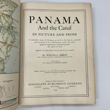 Panama and the Canal in Picture and Prose 1914 Willis Abbot Cloth HC Acceptable