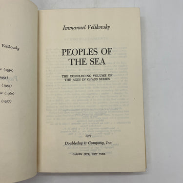 First Edition Peoples of the Sea (1977) Immanuel Velikovsky Cloth HC DJ Good