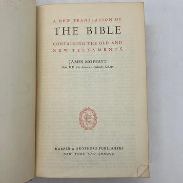 New Translation of the Bible: Old & New Testaments (1950) James Moffatt HC Good