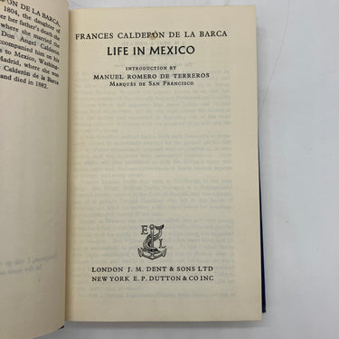 Life in Mexico (1954) Frances Calderon de la Barca Cloth HC Dust Jacket Good