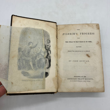 The Pilgrim's Progress (1850) John Bunyan Antiquarian Illustrated Cloth HC Poor