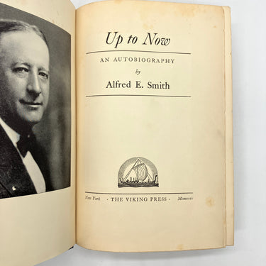 First Edition Up to Now: An Autobiography (1929) Alfred E. Smith Cloth HC Good