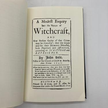A Modest Enquiry into the Nature of Witchcraft (1973) John Hale Facsimile HC VG