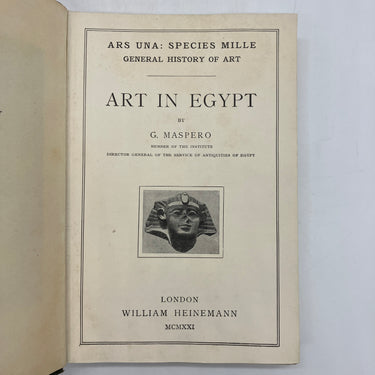 Art in Egypt (1921) Gaston Maspero Illustrated Cloth UK Hardcover Acceptable