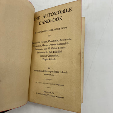 The Automobile Handbook 1913 International Correspondence Schools Cloth HC Good