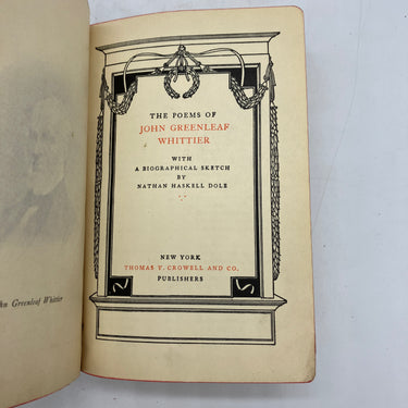 The Poems of John Greenleaf Whittier (1902) Abolitionist Leather Acceptable