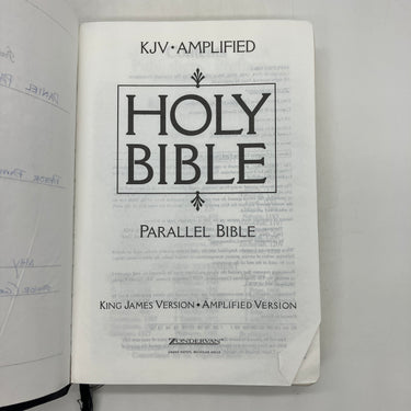 KJV Amplified Holy Bible Parallel Bible (1995) Zondervan Bonded Leather Good