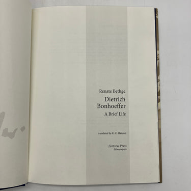 Dietrich Bonhoeffer: A Brief Life (2004) Renate Bethge WW2 Theologian HC DJ VG