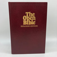 The Open Bible Expanded Edition 462 NKJV 1985 Nelson Leather HC Large Print Good