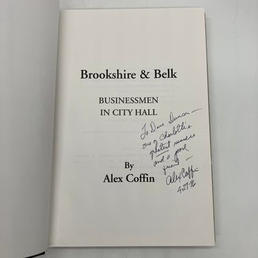 Signed First Edition Brookshire & Belk (1994) Alex Coffin Charlotte NC Cloth VG