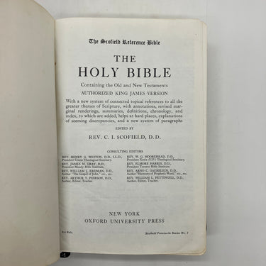 The Scofield Reference Bible 1945 Oxford KJV Concordance & Maps Leather Good