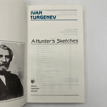 A Hunter's Sketches 1989 Ivan Turgenev Russian Realism USSR HC Dust Jacket Good