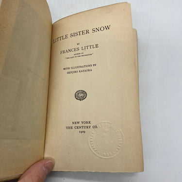 First Edition Little Sister Snow (1909) Frances Little Ex-Library Cloth HC Good