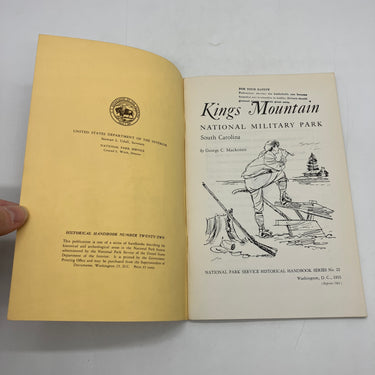 Kings Mountain National Military Park, South Carolina 1961 Mackenzie Pamphlet VG