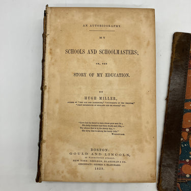 My Schools and Schoolmasters 1859 Hugh Miller Christian Geologist Poor Condition