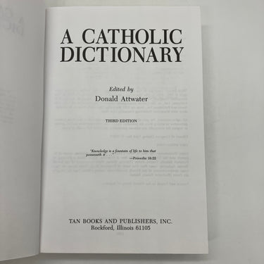 A Catholic Dictionary (1997) Donald Attwater TAN Books Paperback Very Good