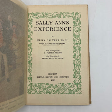 Sally Ann's Experience (1910) Eliza Calvert Hall Antiquarian Hardcover Good