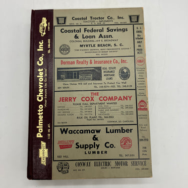 Conway, SC Hill's City Phone Directory (1964) Horry County Myrtle Beach Metro HC