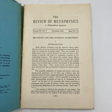 The Review of Metaphysics #14 Dec 1950 Vol IV Paul Weiss Editor PB Acceptable