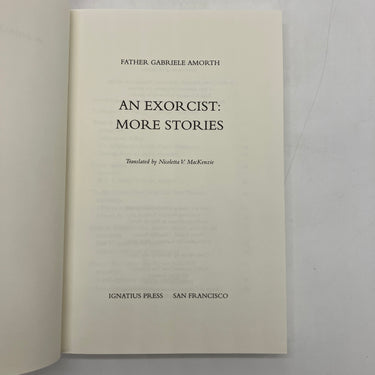 An Exorcist: More Stories (2002) Gabriele Amorth Biography Paperback Very Good