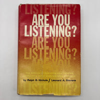 Are You Listening? (1957) Ralph Nichols & Leonard Stevens Hardcover DJ Good