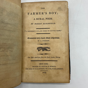 The Farmer's Boy A Rural Poem 1803 Robert Bloomfield Antiquarian Leather HC Good