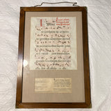 1489 Illuminated Vellum Manuscript Antiphon Leaf 2-Sided Large Framed Provenance