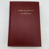 Corbin on Contracts One Volume Edition 1952 Arthur Linton Corbin West Publishing