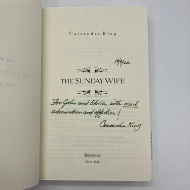 Signed The Sunday Wife (2002) Cassandra King Hardcover w Dust Jacket Very Good