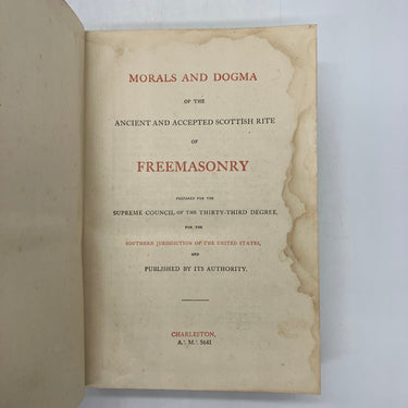Morals & Dogma: Ancient Scottish Rite of Freemasonry 1919 Albert Pike Acceptable