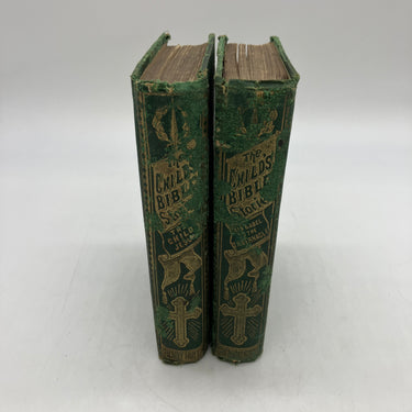 Illustrated The Child's Bible Stories 1864 Antiquarian Hardcover Set Acceptable
