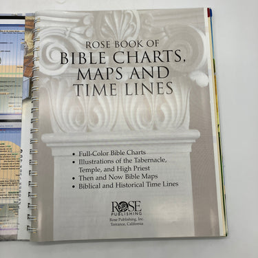 Rose Book of Bible Charts, Maps & Time Lines 2005 Rose Publishing Spiral HC Good