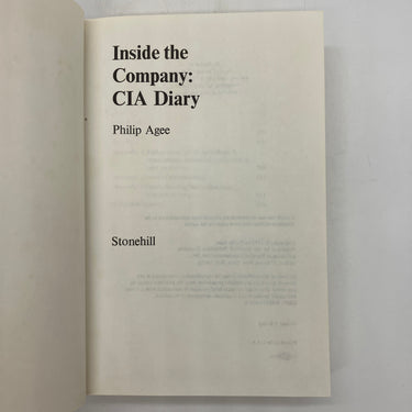 Inside The Company: CIA Diary (1975) Philip Agee Hardcover Dust Jacket Good