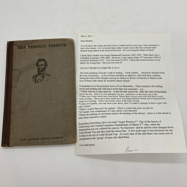 The Perfect Tribute (1918) Mary Andrews Abraham Lincoln Short Story HC Good